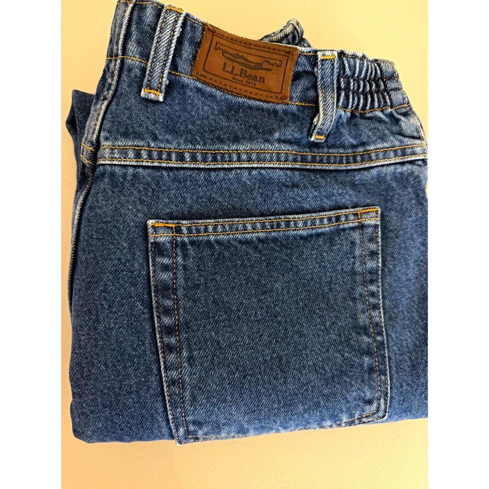 L.L.Bean Blue Denim Jeans 12 Original Relaxed Fit 5-Pocket Cotton Regular 34x29